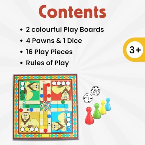 Snakes And Ladders Ludo - Double-sided Multicolor