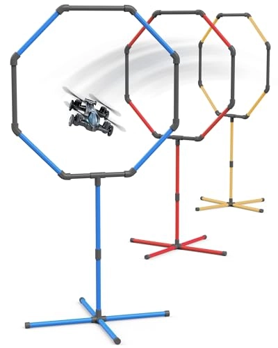 Drone Obstacle Course Kit - 3 Hoop Sizes 20 inch / 23 inch / 27 inch Stopwatch