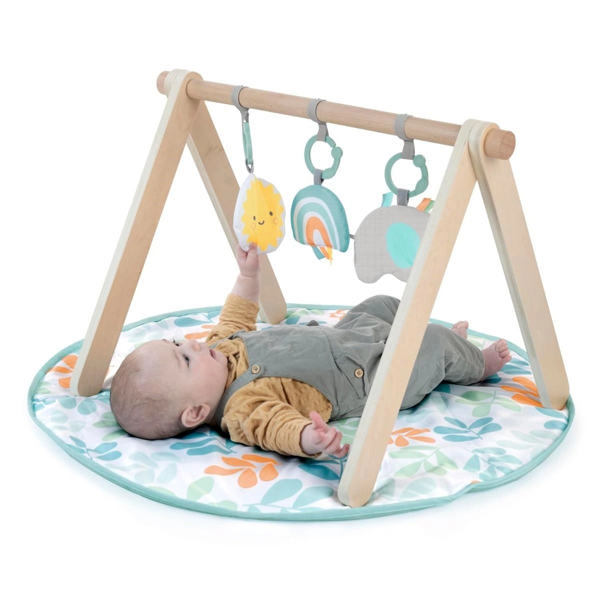 Ingenuity Sun Valley Wooden Toy Arch & Play Mat & Gym - 0 months