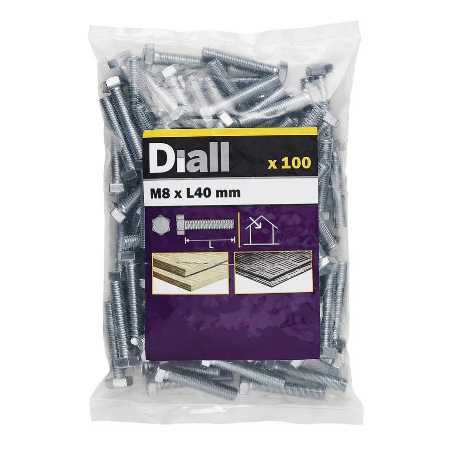 Diall Hex Bolt - 40 millimeter 8 millimeter