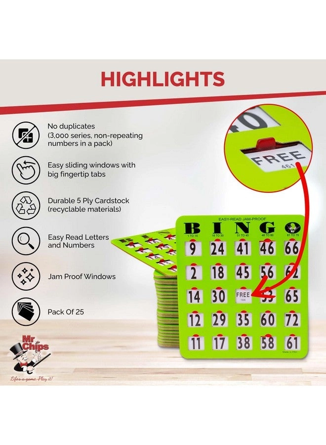 Bingo Cards - Jam-Proof Large Print 25 Pack