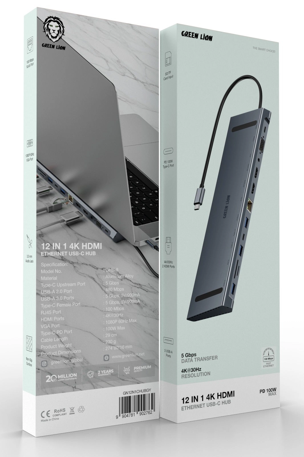 12-in-1 USB-C hub - 4K HDMI 100W PD