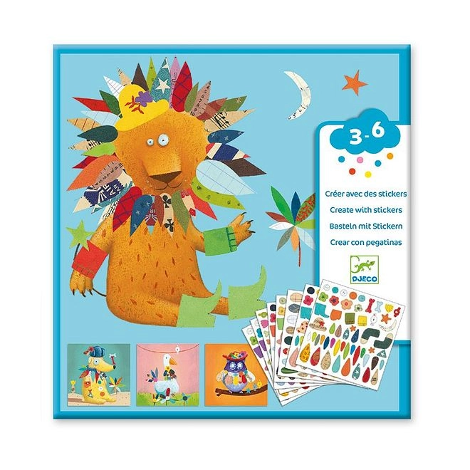 Create Animals Activity Sticker Book Safe Adhesive 6 pcs