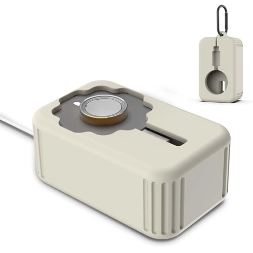 Oura Ring 4 Charger Case - Soft Off-white Keychain