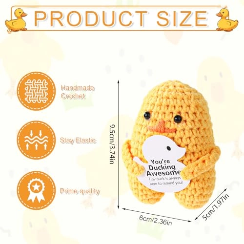 Duck Positive Crochet Duck 9.5 cm
