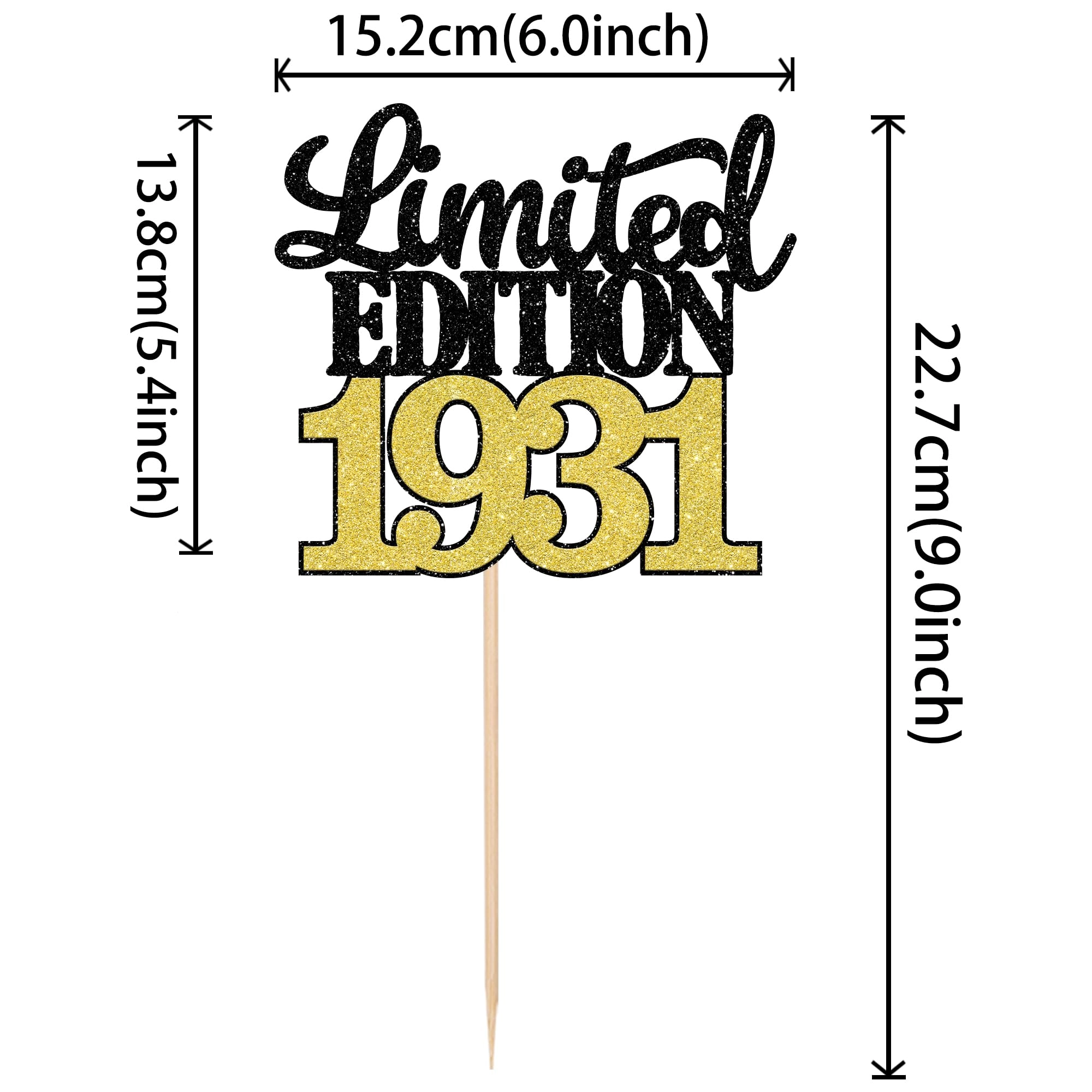 Limited EDITION 1931 Cake Topper - 1 Pack 95th Birthday