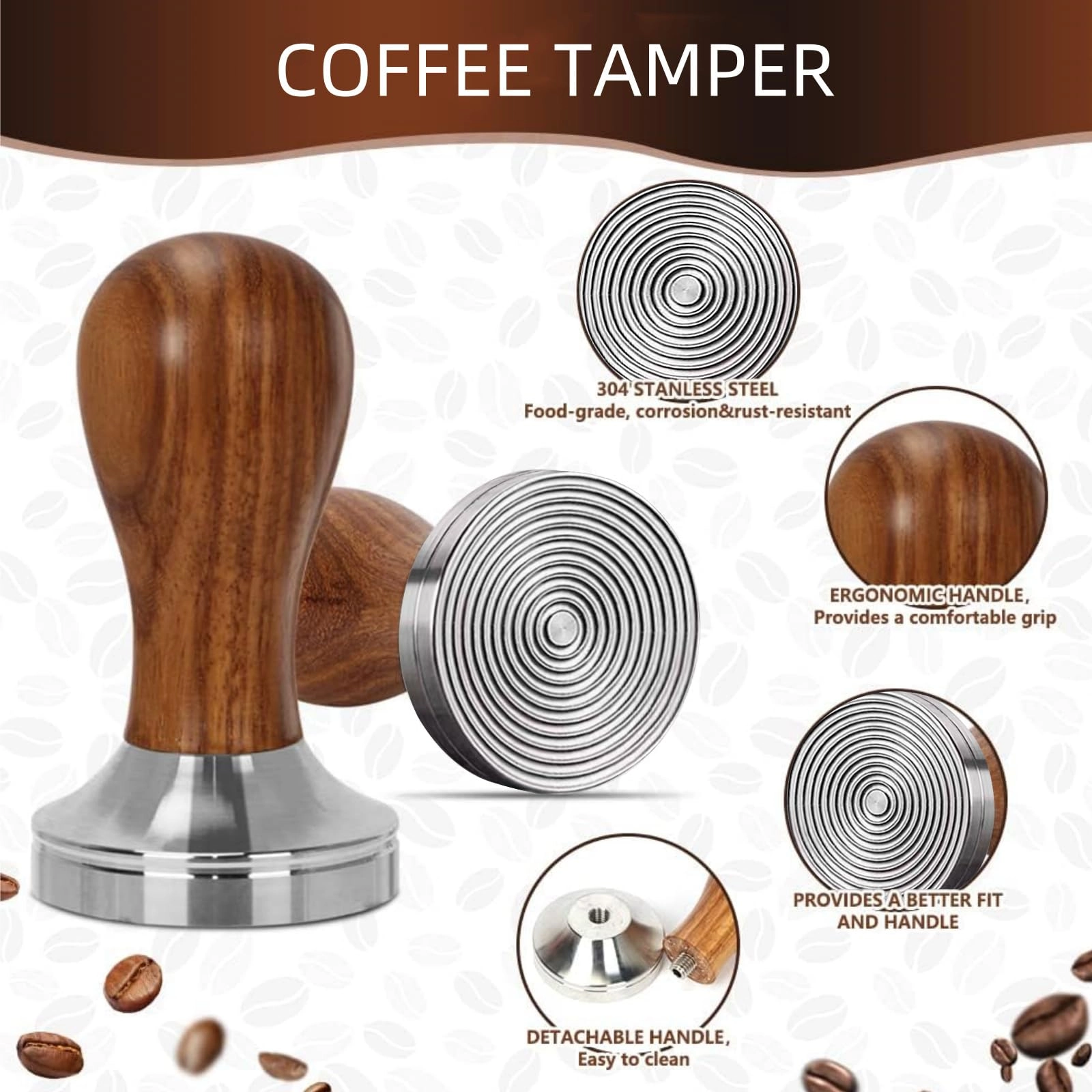 51mm Coffee Tamper + WDT Tool + Stirrer - 13.3cm + Frothing Pitcher - 350ml + Latte Art Pen - 13.5cm + Tamper Mat + Stencils - 16pcs + Dosing Funnel + Coffee Sifter Sprinkler Powder