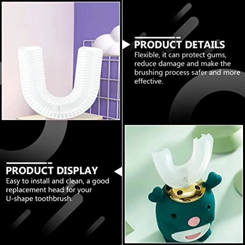 U Shaped Toothbrush Heads - 2pcs White