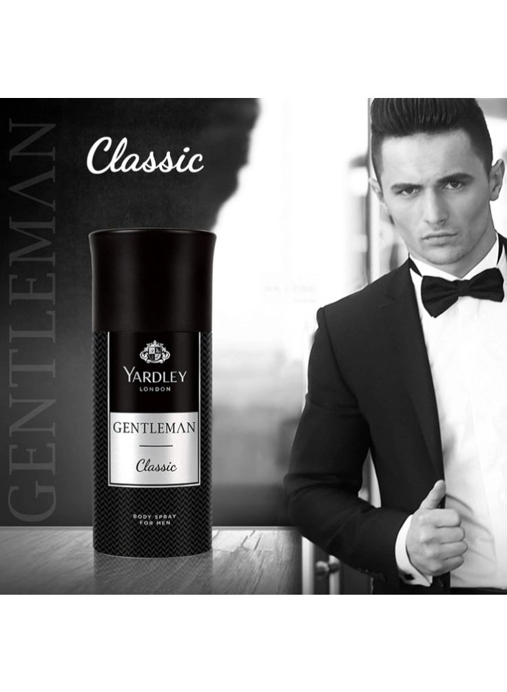 Gentleman Classic & Equity Deodorant Body Spray - Modern Masculine Fragrance & Marine Sea & Fruity Notes