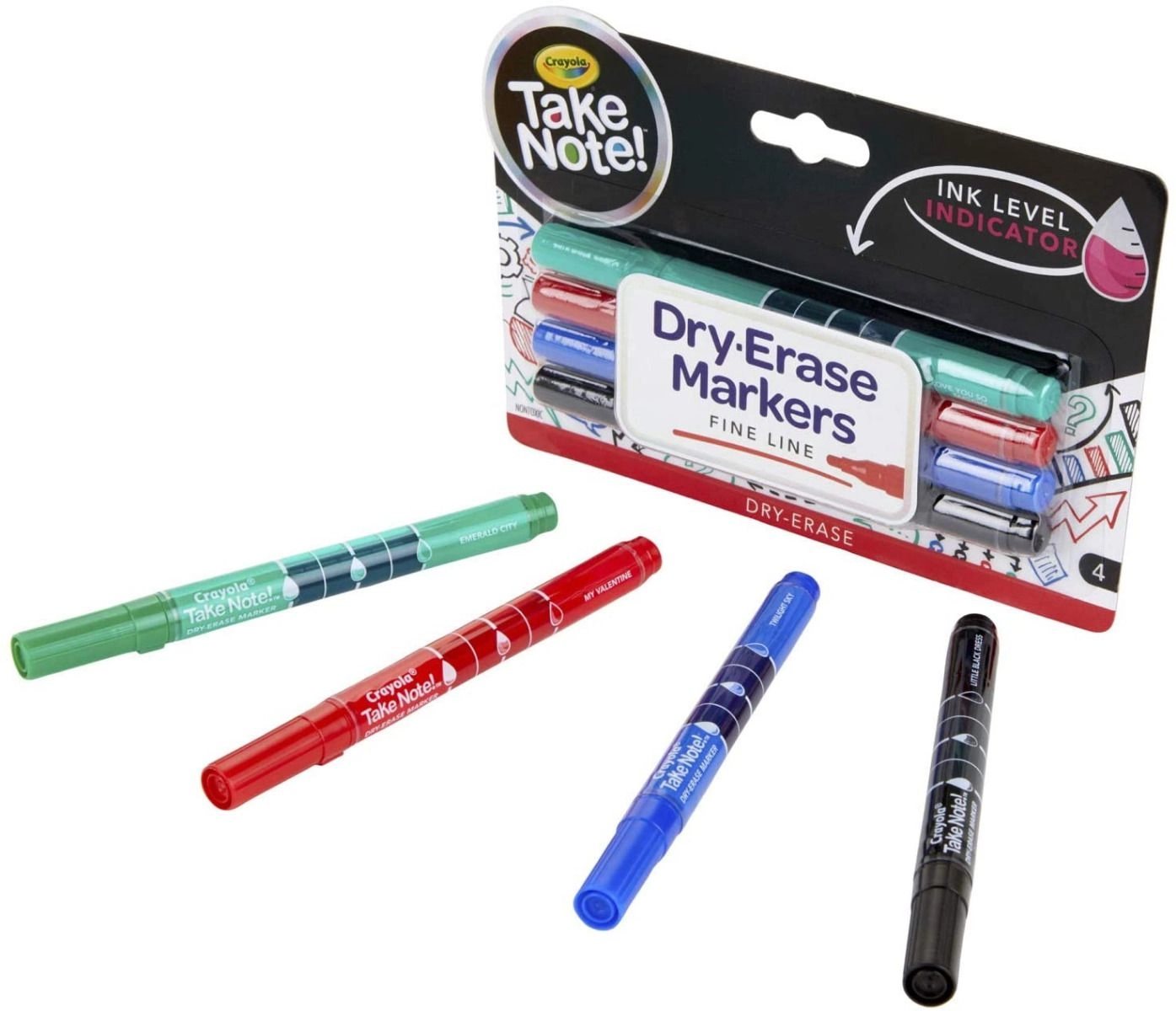 Take Note - Black Blue Red Green Fine line