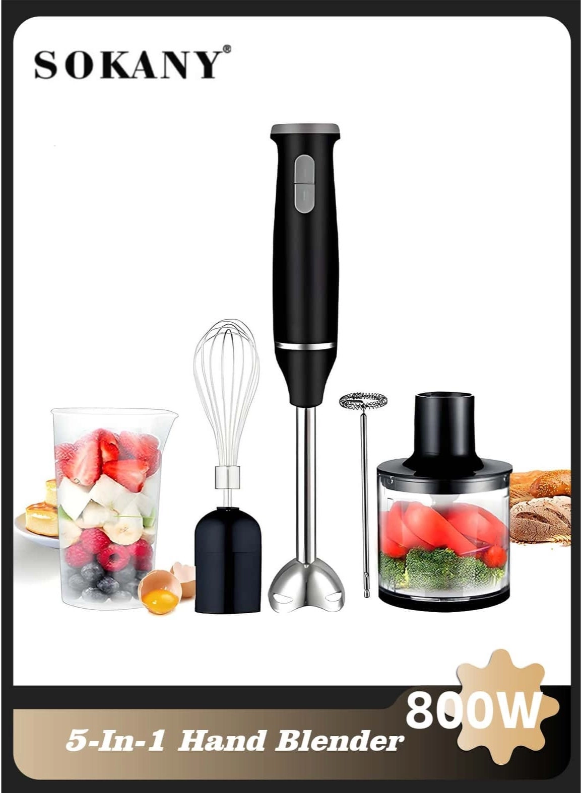 SOKANY 5-in-1 Hand Blender - 800W