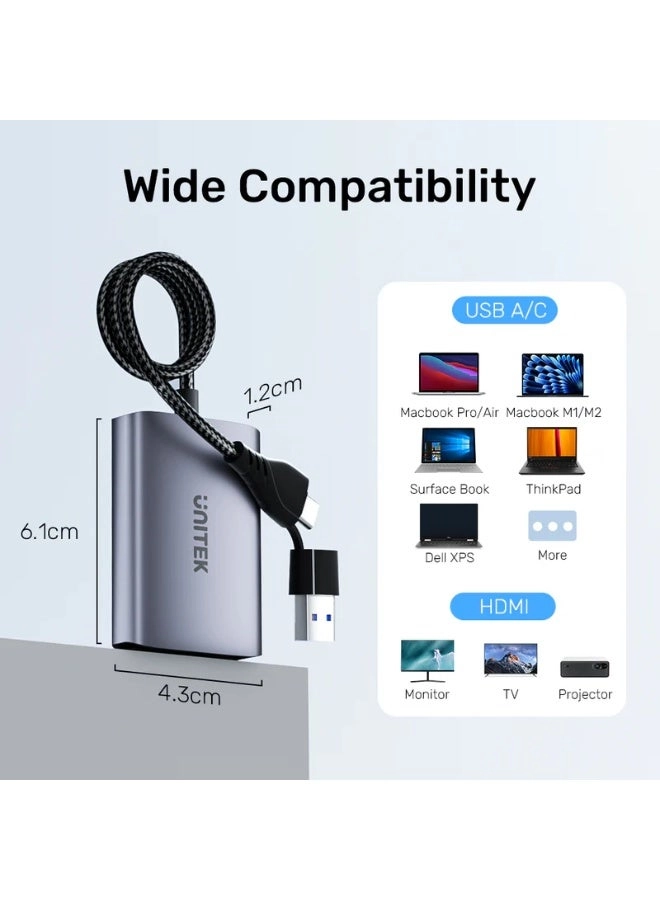 USB-C/A to Dual HDMI Adapter - USB-C/A 1920x1080@60Hz