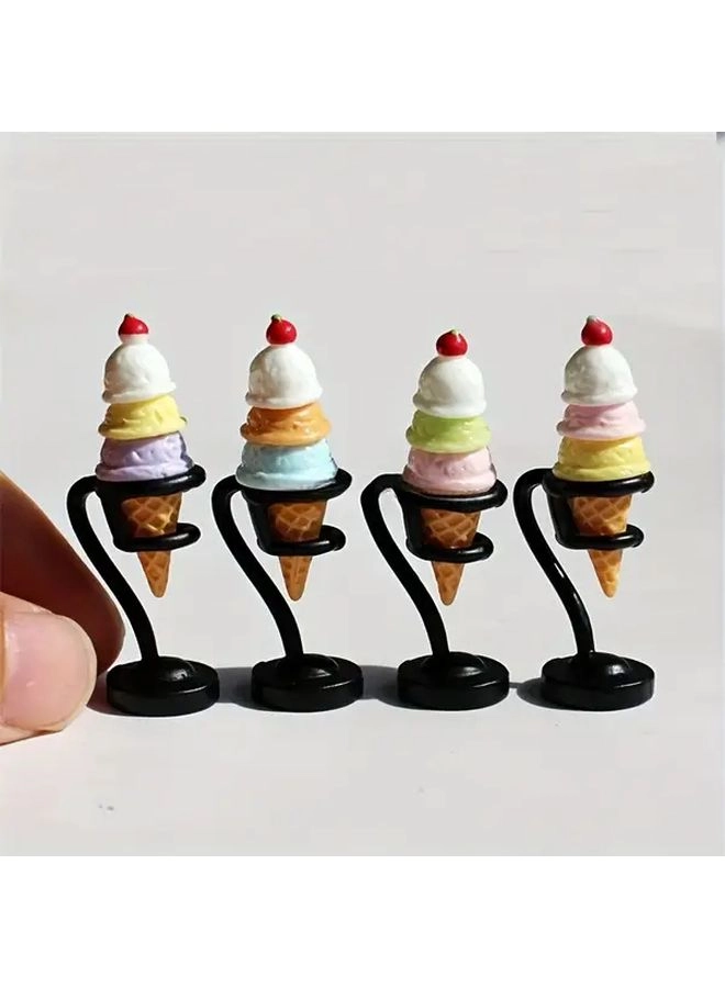Miniature Ice Cream Cone Set - 4 pcs