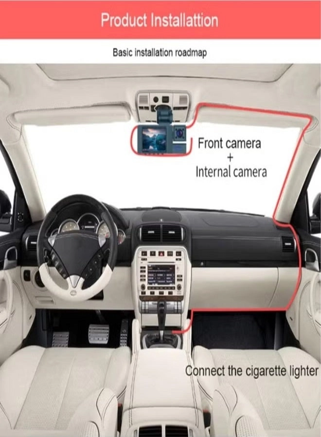 3-Lens Dash Cam - 1080p