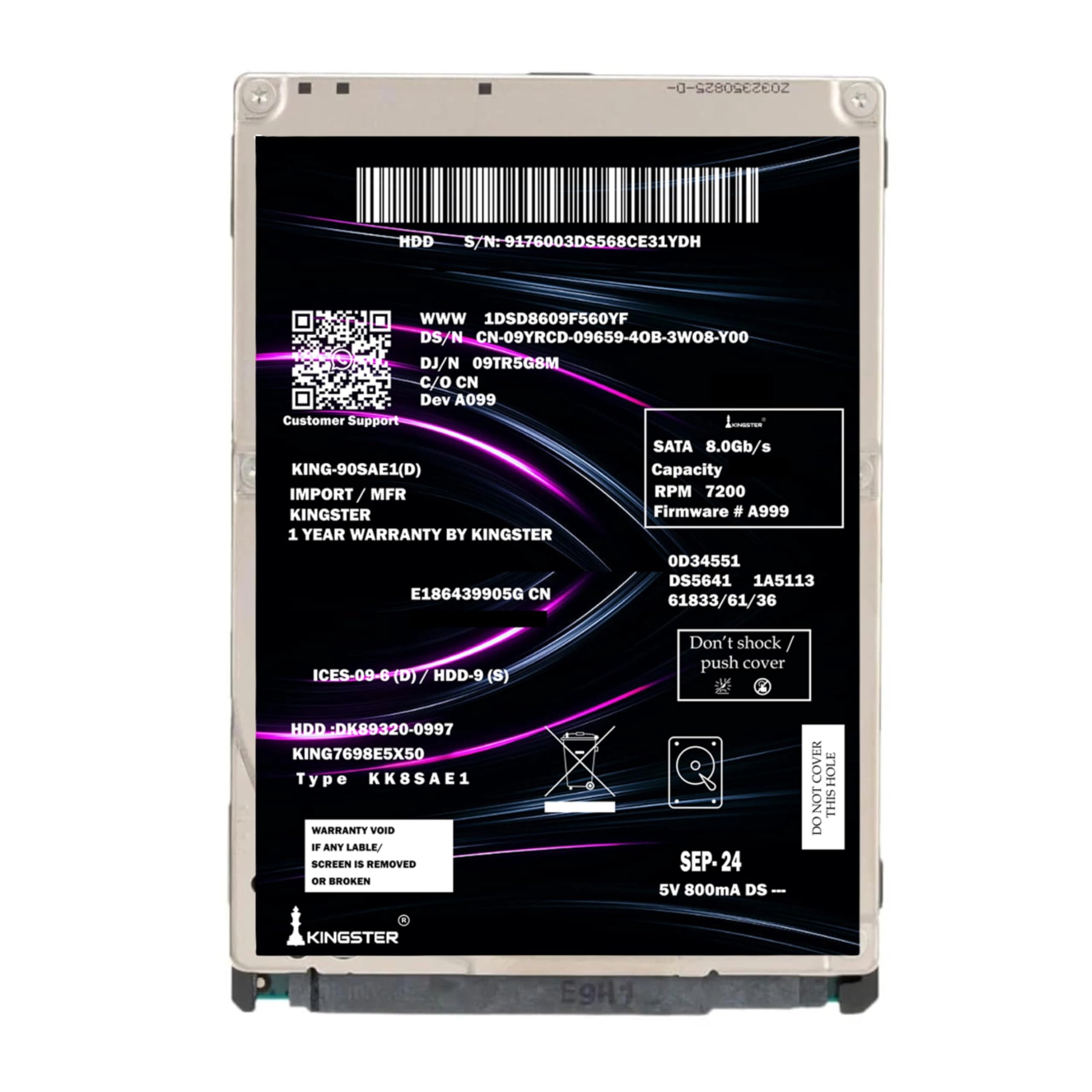 China AKTACL1200 2.5" 5400rpm 128MB SATA 6Gb/s (kingL500hd) - 500GB