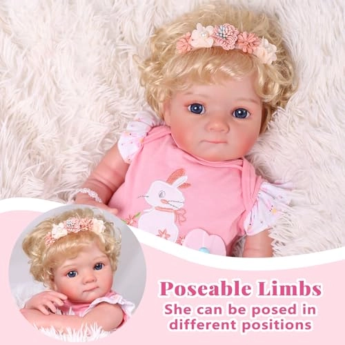 Reborn Baby Doll - 17-Inch Soft Cloth Body Sleeping Ages 3+