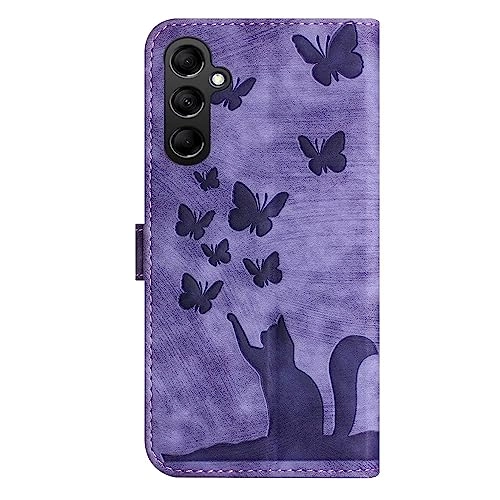 Cute Cat Case - PU Leather Flip Cover for Samsung Galaxy A14 5G