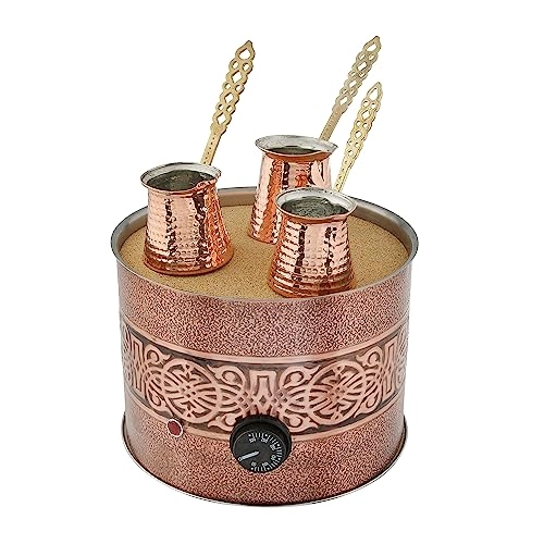 Antique Authentic Turkish Copper Electric Hot Sand - 10 Fluid Ounces 500 watts 3 Copper Pots