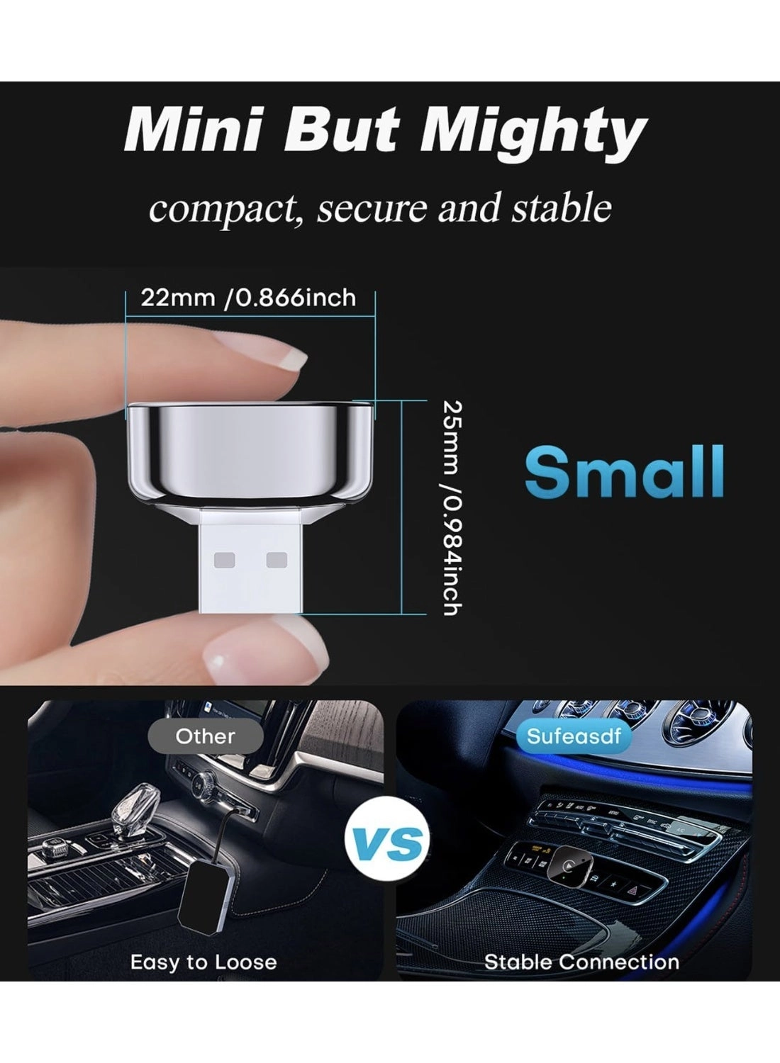 2-in-1 wireless Carplay Adapter - Android Auto Mini