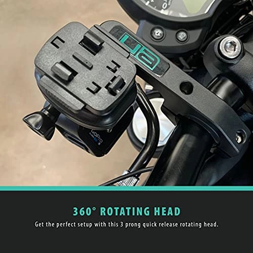 Dual Action Camera Motorcycle Mount - Handlebar + Case - iPhone 12 Pro Max Waterproof