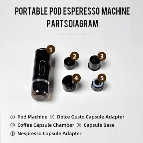 Portable Coffee Machine - Compatible with both coffee capsules and grounds