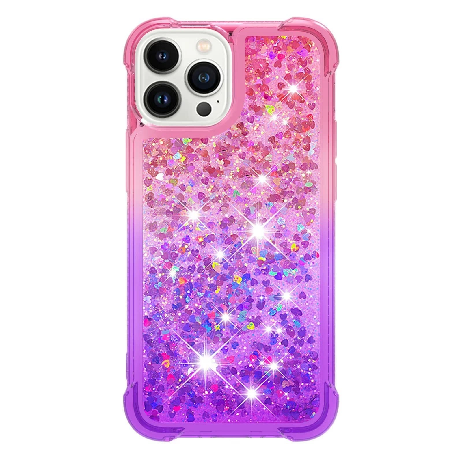 Glitter Moving Quicksand Flowing Cover TPU Silicone Bumper for iPhone 14 Pro