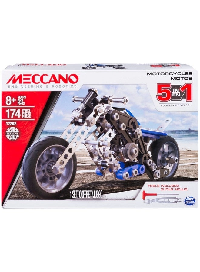 5-in-1 Model Motorcycles Set - 174 pcs for ages 8+