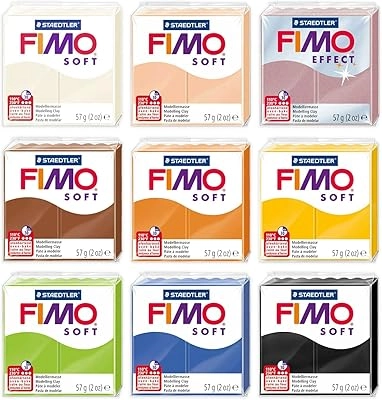 Staedtler Soft & Effect Polymer Oven Modelling Clay - Polymer 57g 9pcs.