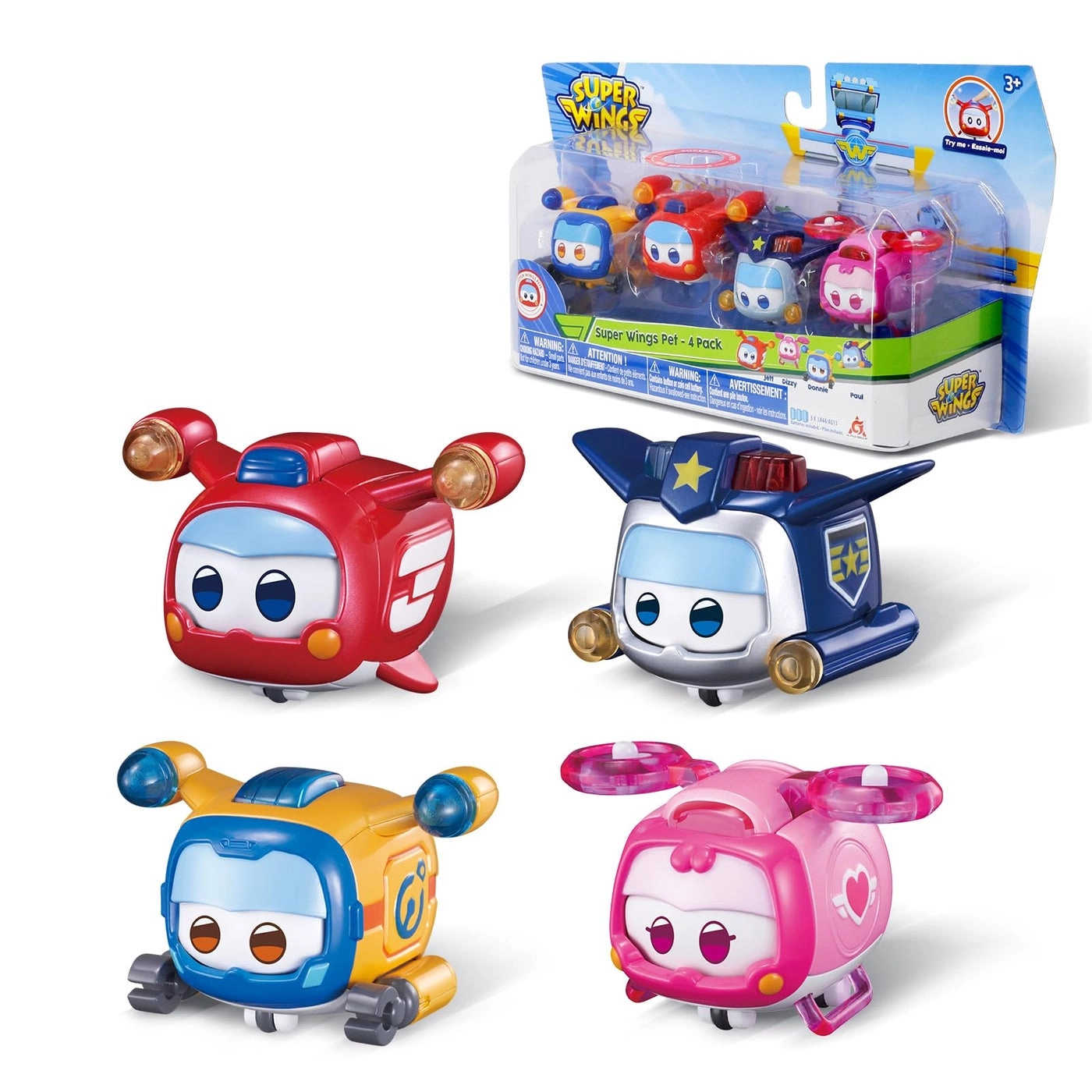 Super Wings - 4 PCS Glow Face-Changing Set