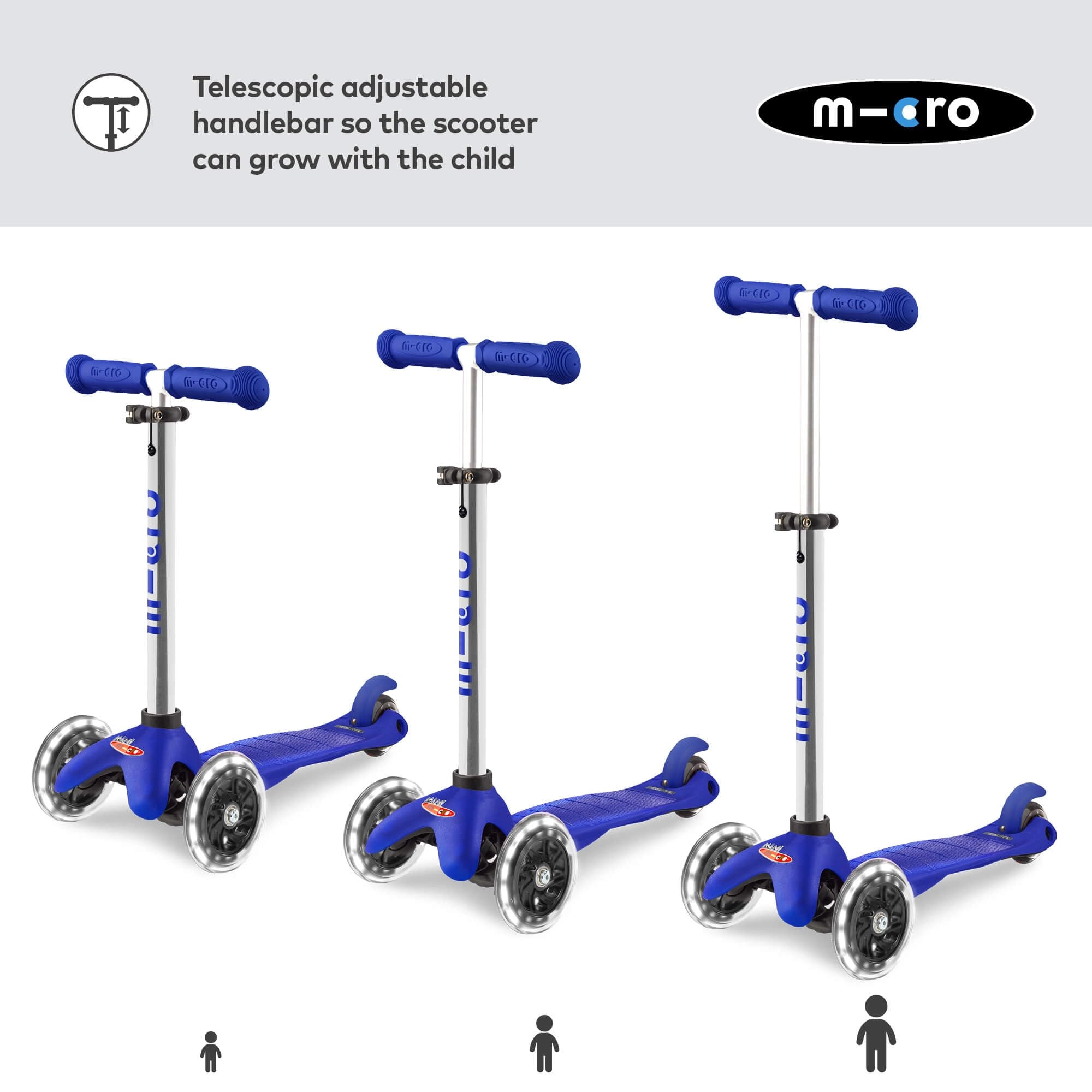 Mini Plus 3-Wheel Kick Scooter – 120/85 mm LED