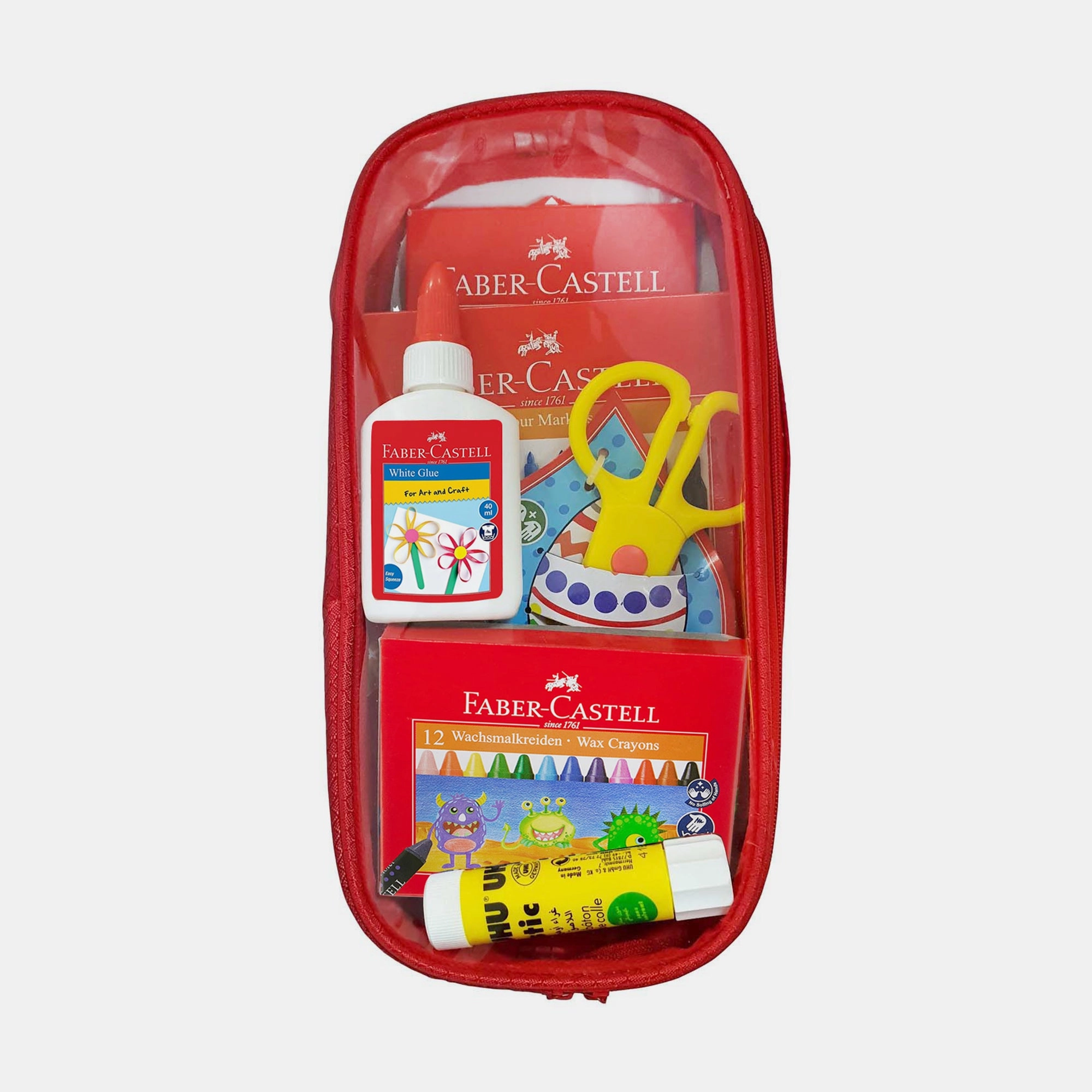 Faber-Castell FCZPR-2 - School Stationery Kit Colouring Wax Crayons