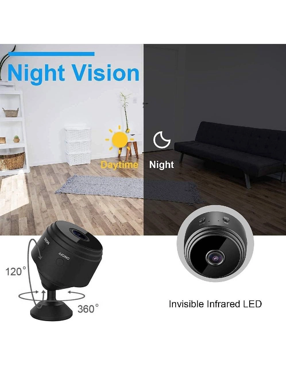 Wireless Hidden Spy Wifi Mini Camera Digital Table Clock - 1080P