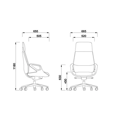 Desk Chair - PU Leather Brown High Back