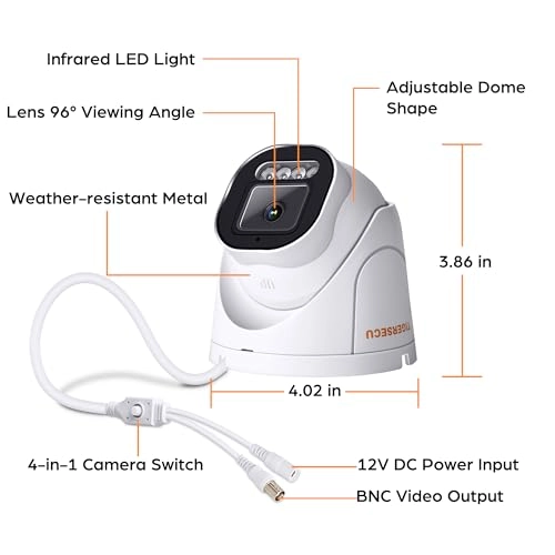 5MP Wide Angle Dome Security Camera
