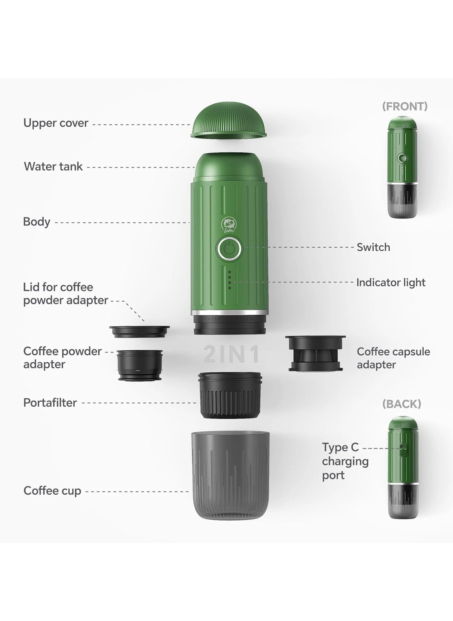 Portable Electric Espresso Maker ME2218