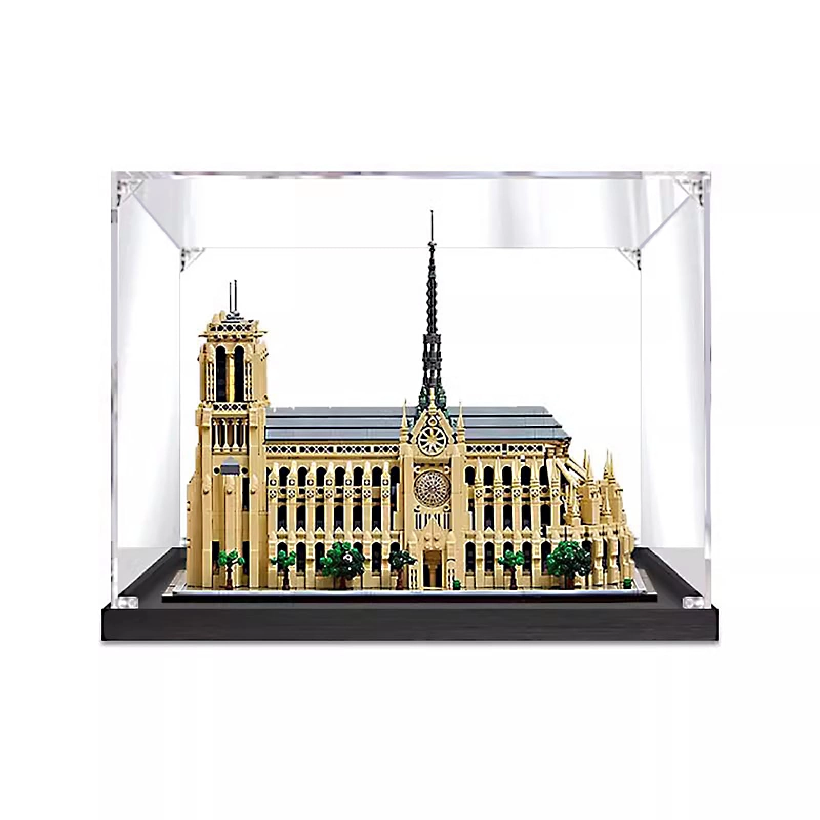 Acrylic Display Case - 21061 45 x 25 x 35 cm Black Base (2mm)