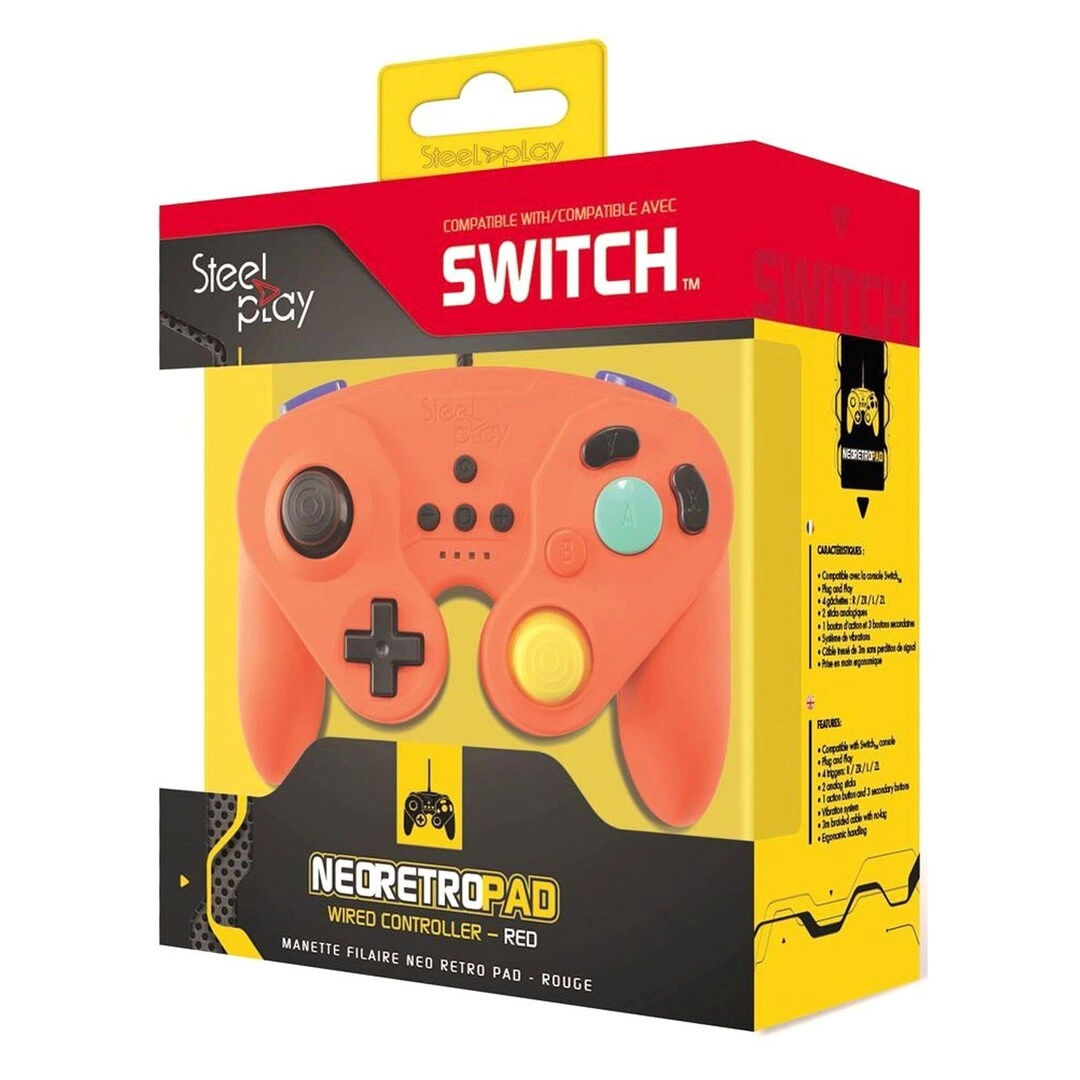 Wired Retro Gaming Pad - Red Nintendo Switch