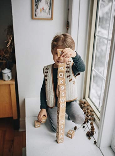 Crafted Abc Bamboo Blocks - 18 Months 18 pieces