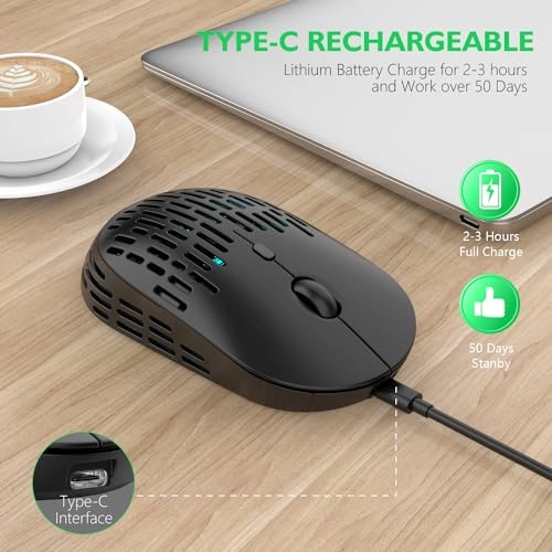 R-03 Slim Mouse - Bluetooth, Type C Receiver