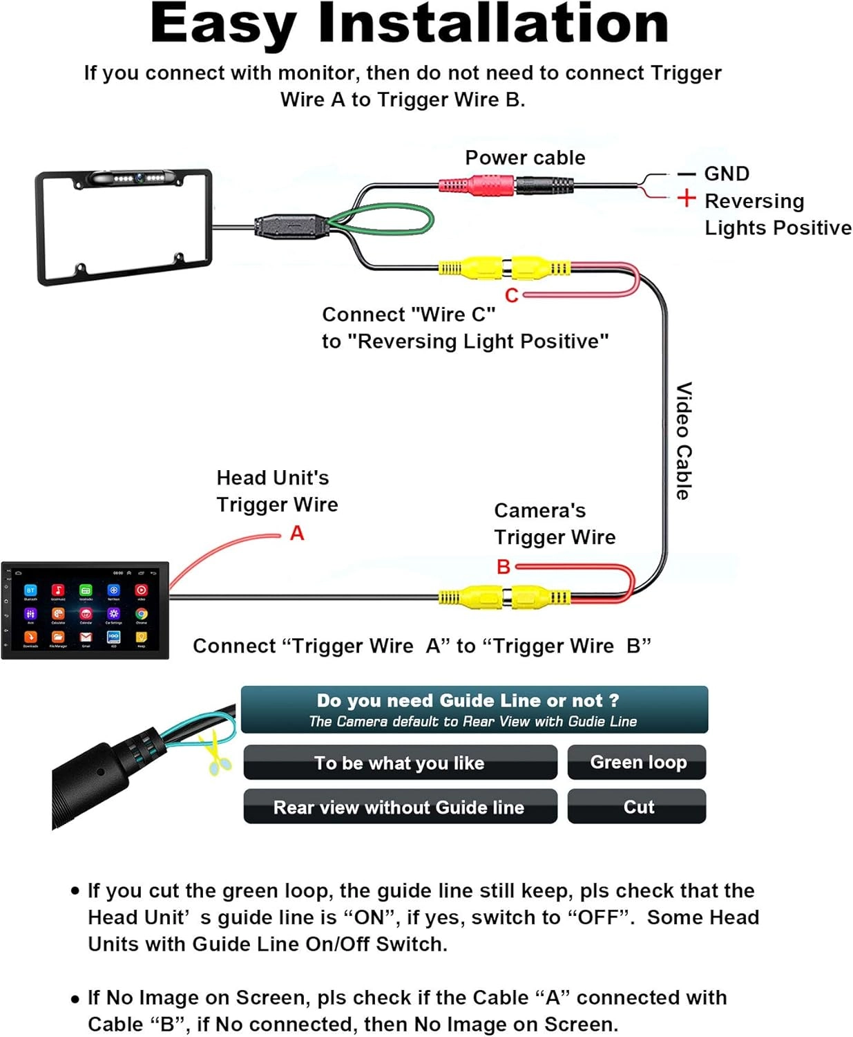 Backup Camera - Night vision Wired 960(H) * 576(V)
