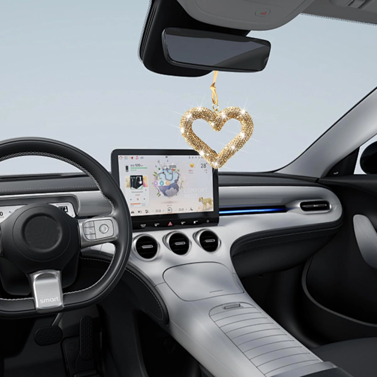 Bling Heart - 12.2in Silver