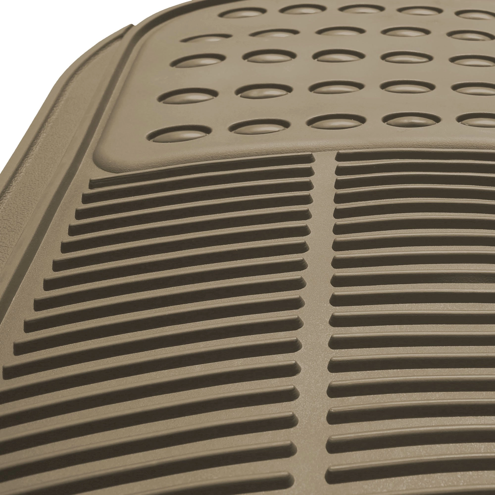 Automotive Floor Mats - Heavy-Duty Rubber Universal Fit Beige