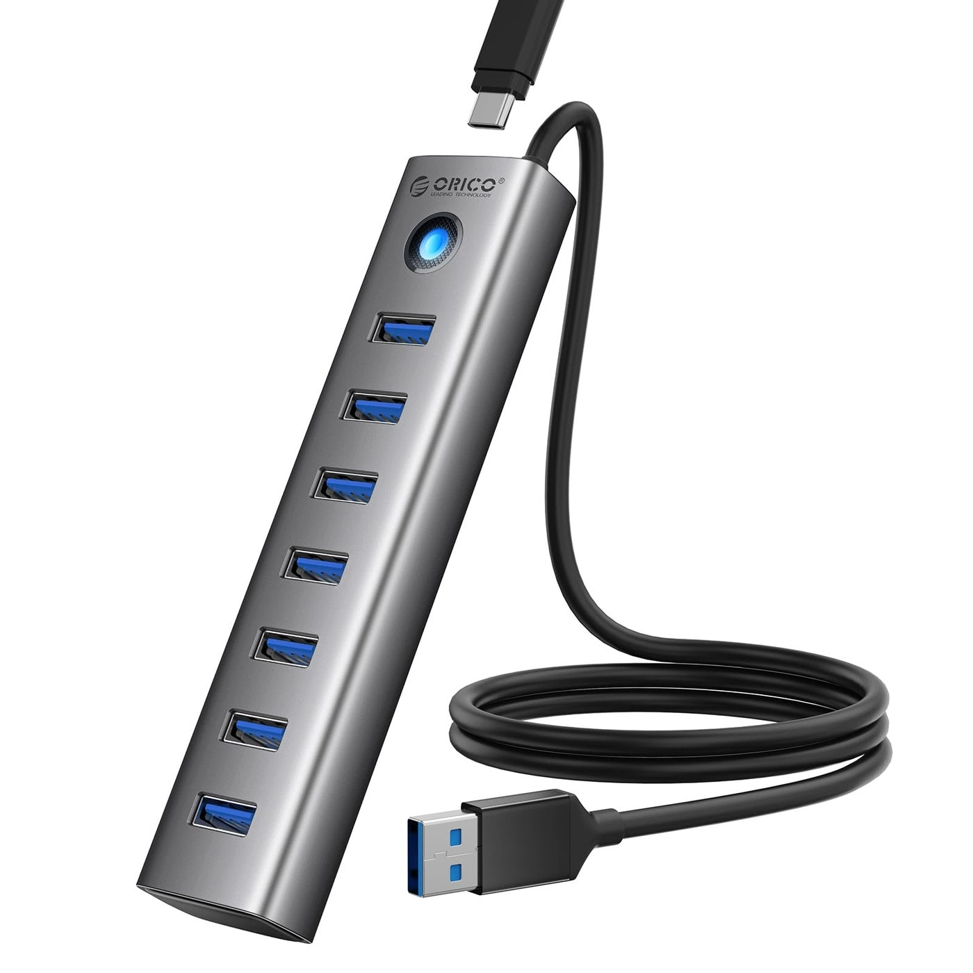 USB 3.0 Hub - 7 Port 5Gbps 5V/3A Type-C Power Port