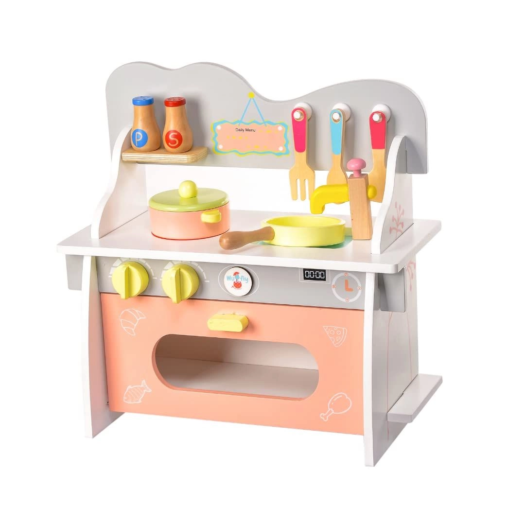 Kids Wooden Mini Kitchen Set - 14 Inch dolls (GB-MSN 21027AB)