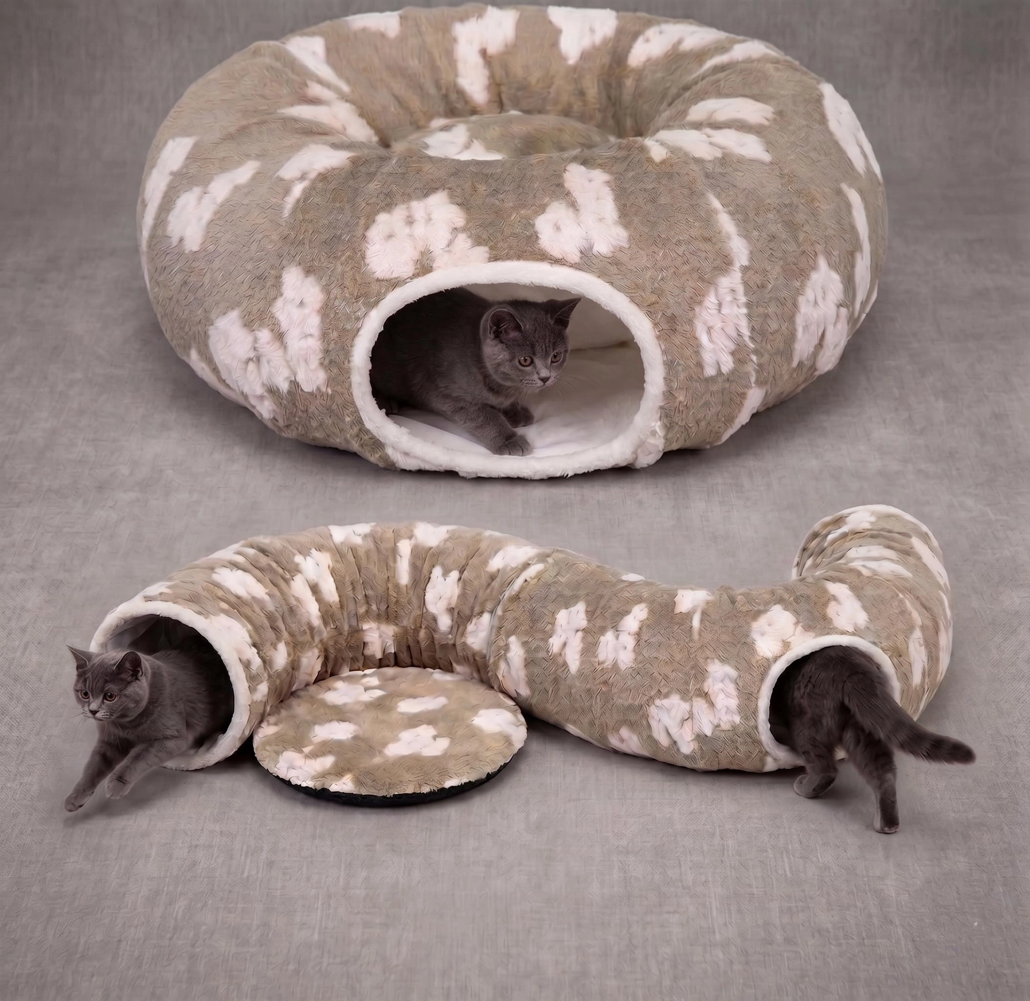 Pesen Cat Tunnel Bed - Gray Polyester