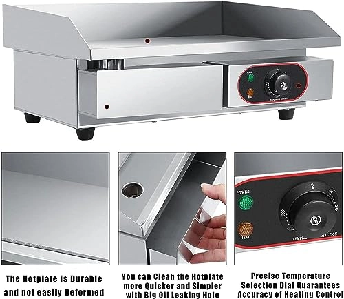 Electric Countertop Griddle - 636*365*9mm/25*14.37*0.35 cm