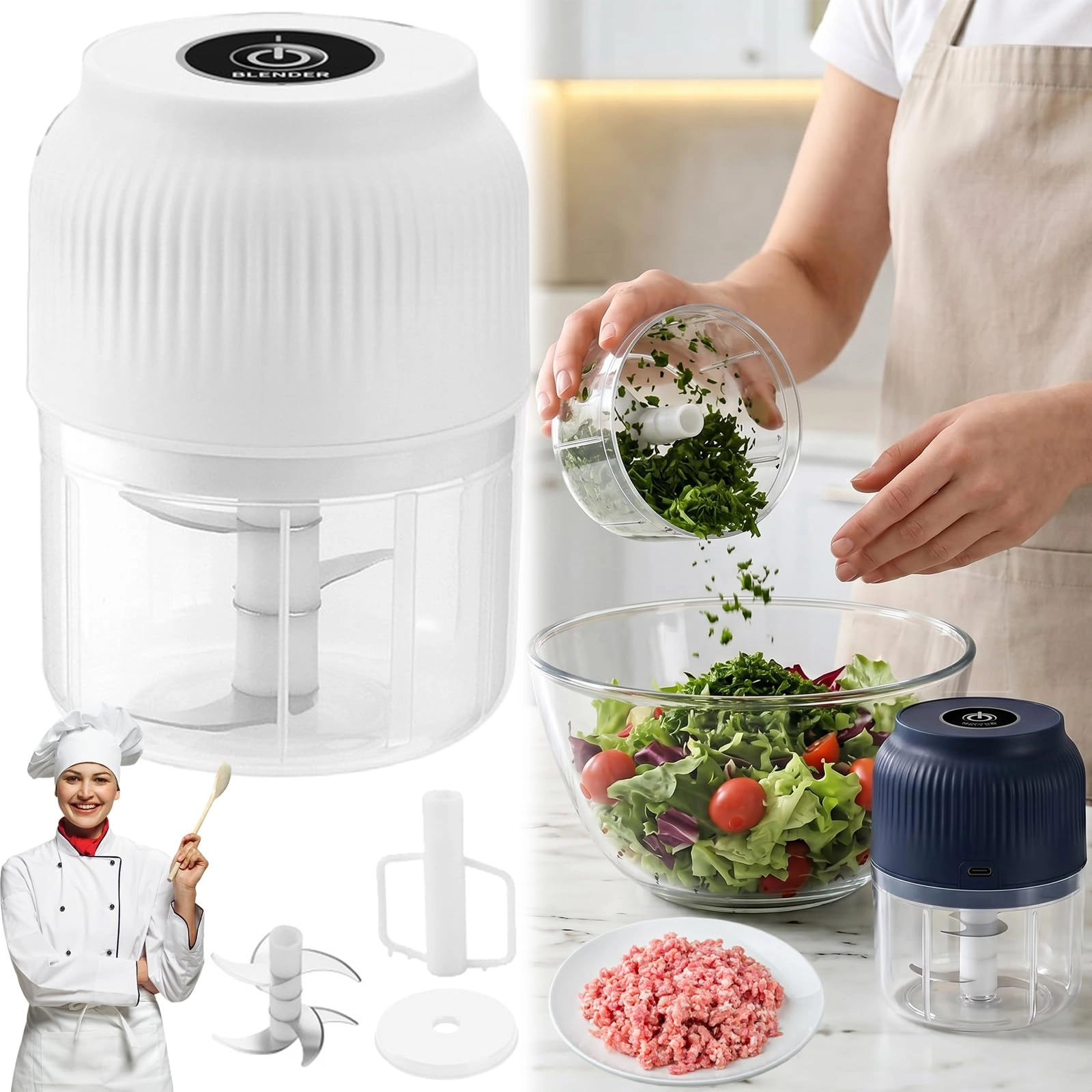 YTHGBVC Electric Garlic Chopper - 350ML USB rechargeable