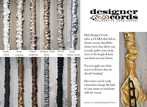 Chandelier Chain Cover - 100% Silk Velcro Closure 6 ft Long