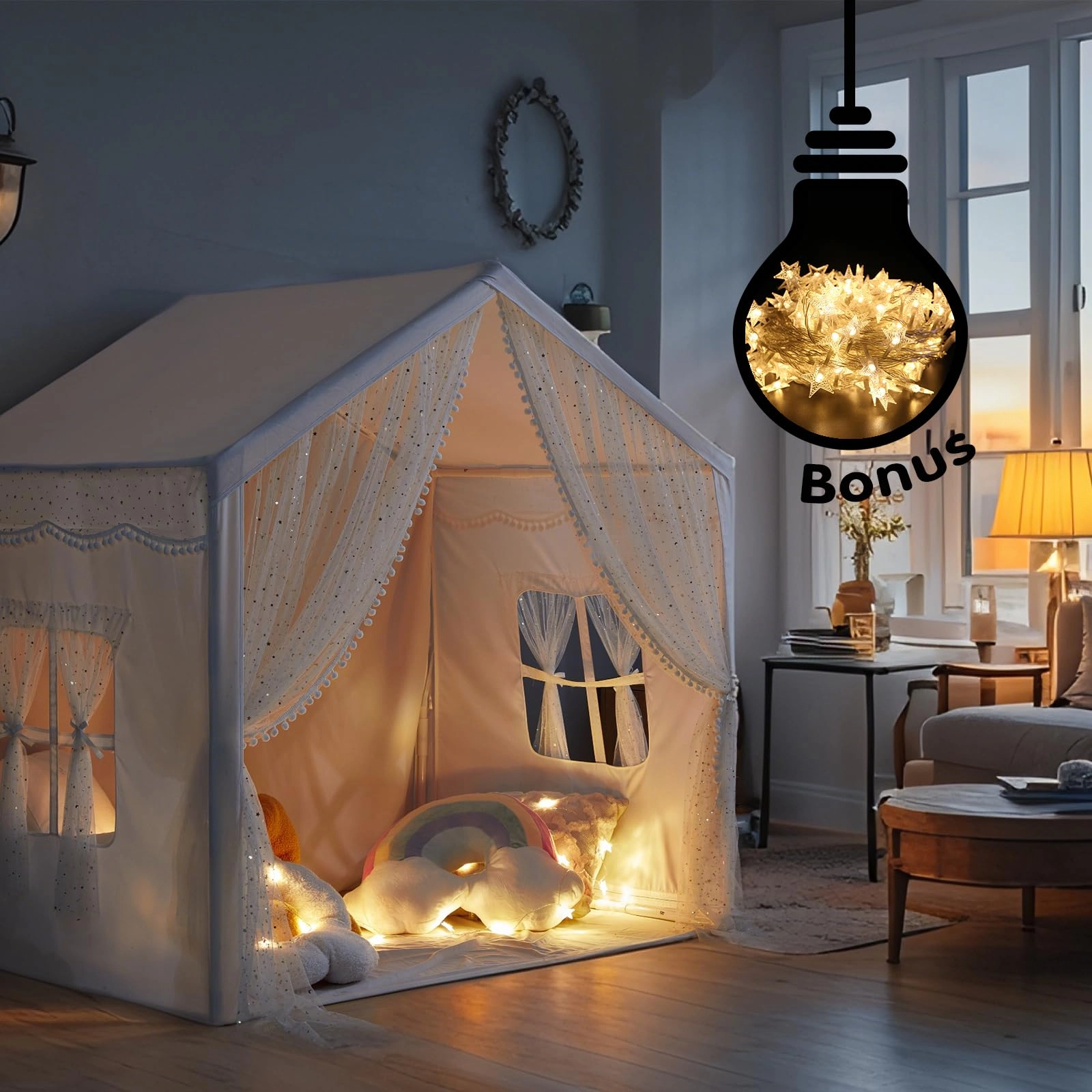 Play Tent - 125cmx80cmx115cm Beige