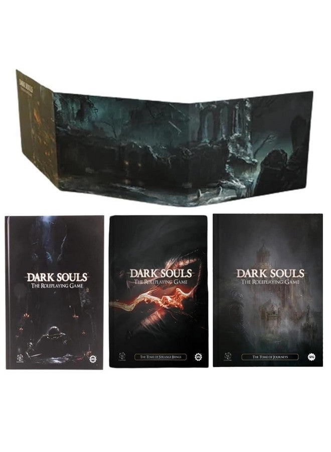 Steamforged Games Dark Souls RPG Core Book + Tome of Strange Beings + Tome of Journeys + GM Screen